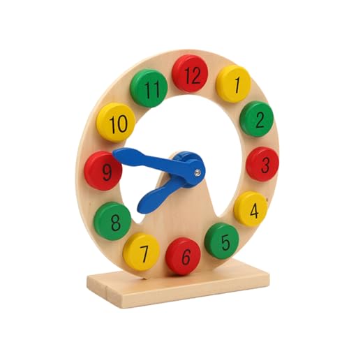 BESPORTBLE Lernuhr aus Holz für Pädagogisches Feinmotorik und DIY Bausteine Kognitive Form und Zahlenkenntnisse für Kinderzimmer von BESPORTBLE