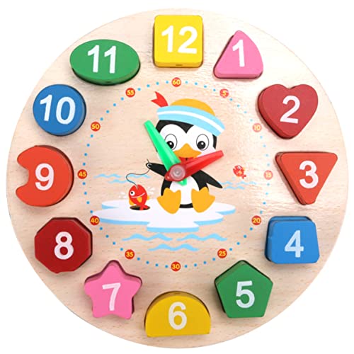 BESPORTBLE Lernuhr aus Holz mit Pinguin Farbenfrohes Puzzle Digitales Zeitspielzeug für Kleinkinder Jahre Pädagogisches Lernspielzeug zur Zahlen und Farberkennung BESPORTBLE Lernuhr aus Holz mit Pinguin Farbenfrohes Puzzle Digitales Zeitspielzeug für Kleinkinder Jahre Pädagogisches Lernspielzeug zur Zahlen und Farberkennung von BESPORTBLE