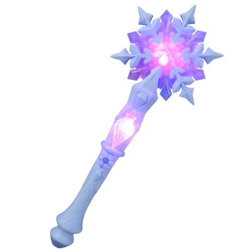 BESPORTBLE Leuchtstäbe Für Kinder: 12 5 Zoll Große Mehrfarbige Blinklichter Mit Musik Und Schneeflockenstab Cosplay-Fantasiespielzeug Für Mädchen Im Alter Von 3–10 Jahren Für Die von BESPORTBLE