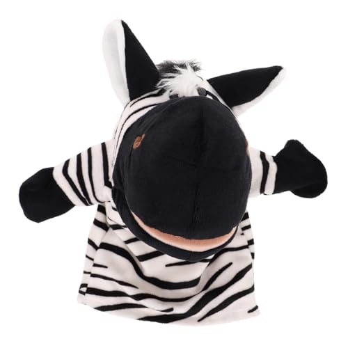 BESPORTBLE Lustige Handpuppen Für Kinder Strumpffüller Und Puppenhow Theater Realistische Dschungeltiere Handpuppe Cartoon Plüsch Zebra Puppe von BESPORTBLE