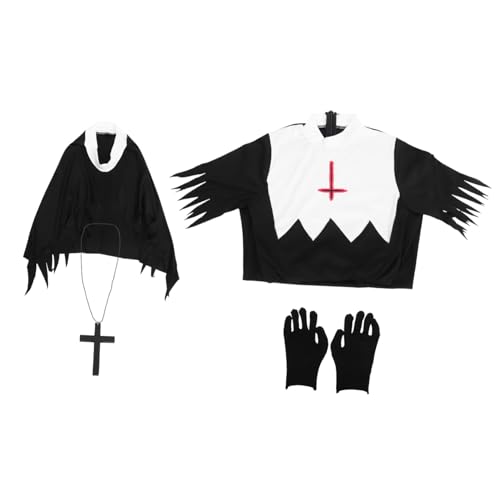 BESPORTBLE Lustiges Halloween Kostüm Für Damen Gruselige Zombie Nonne Outfit Dekoratives Cosplay Kostüm Foto Requisiten Für Halloween Xl Schwarzes Design BESPORTBLE Lustiges Halloween Kostüm Für Damen Gruselige Zombie Nonne Outfit Dekoratives Cosplay Kostüm Foto Requisiten Für Halloween Xl Schwarzes Design von BESPORTBLE