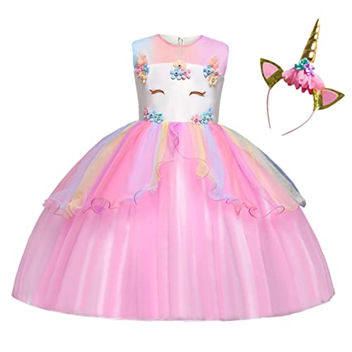 BESPORTBLE Mädchen Partykostüm Mit Tüllkleid Und Haarreifen Pinkes Prinzessinnen Kleid Für Festivals Und Cosplay Für Kindergeburtstage Und Feiern von BESPORTBLE