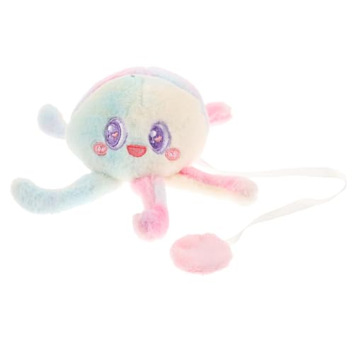 BESPORTBLE Magnetisches Schulterplüschtier Quallenform Weiches Kuscheltier Fisch Kissen Plüschdoll Kostüm Accessoire für Jungen Mädchen Karneval Cosplay von BESPORTBLE