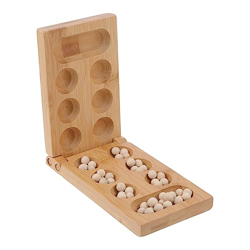 BESPORTBLE Mancala Spiel aus Bambus Klappbar Pädagogisches Strategiespiel für Erwachsene Fördert Denkfähigkeit Gedächtnis und Geduld Sicheres Material Familienspiel von BESPORTBLE