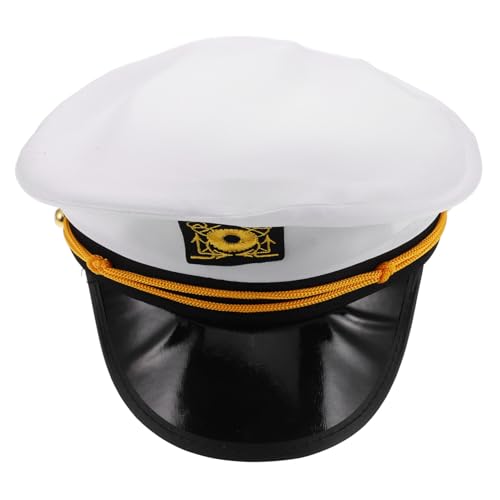 BESPORTBLE Marine-Kappe Kapitänsmützen für Männer Matrosenmützen für Erwachsene weiße Kapitänsmütze Kapitän Matrosenmütze Kapitän Segelmütze Braut Matrosenhut Yacht Captain Hut Segelhut Stoff von BESPORTBLE