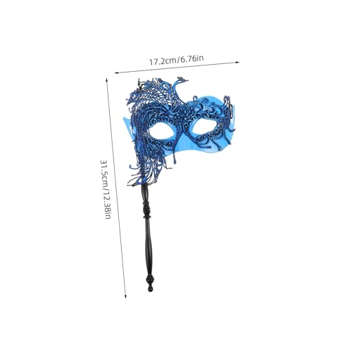 BESPORTBLE Masquerade Maske mit Stab Handgehaltene Venezianische Halbes Gesicht Kostümmaske für Damen Karneval Halloween Fasching Party Zubehör in Großem Pfauenblau BESPORTBLE Masquerade Maske mit Stab Handgehaltene Venezianische Halbes Gesicht Kostümmaske für Damen Karneval Halloween Fasching Party Zubehör in Großem Pfauenblau von BESPORTBLE