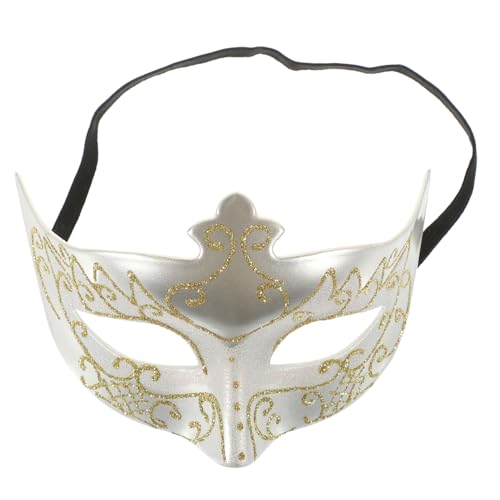 BESPORTBLE Masquerade Party Maske Für Männer Silberne Halb Gesichtsmaske Aus Leichtem Kunststoff Für Karneval Halloween Und Cosplay Veranstaltungen von BESPORTBLE