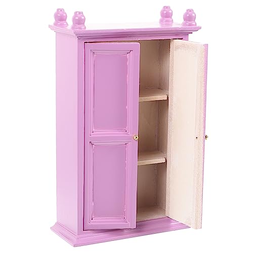 BESPORTBLE Maßstab Kleines Puppenhaus Möbelstück Langlebiger Leichter Holzschrank für DIY Dekoration und Zubehör von BESPORTBLE
