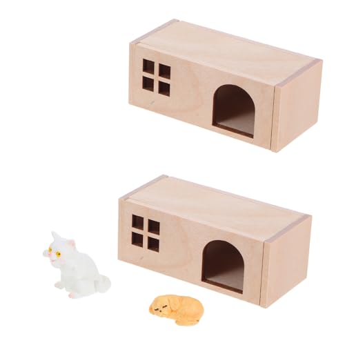 BESPORTBLE Maßstab Puppenhaus Hundehütte und Kleine Katzenfigur Detailreiche Holz Harzfiguren Vielseitige Dekoration für Puppenhaus Garten BESPORTBLE Maßstab Puppenhaus Hundehütte und Kleine Katzenfigur Detailreiche Holz Harzfiguren Vielseitige Dekoration für Puppenhaus Garten von BESPORTBLE