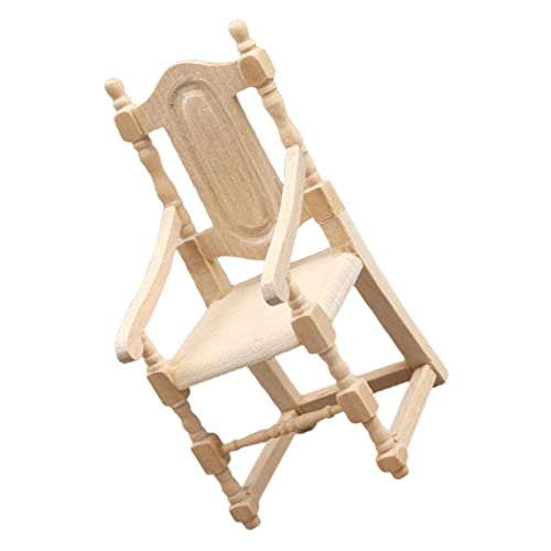 BESPORTBLE Maßstab Puppenhaus Möbel Modell Handgefertigter Holzstuhl Dekorativer Mini Stuhl für Puppenhaus Deko Kleines Wohnzimmerszenen Zubehör Langlebig und Realistisch Gestaltet von BESPORTBLE