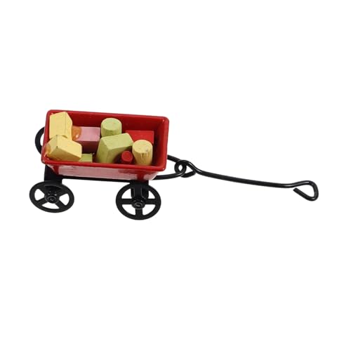 BESPORTBLE Maßstab Roter Kinderwagen Langlebiges Miniaturspielzeug für Puppenhaus und Feengarten Zubehör von BESPORTBLE