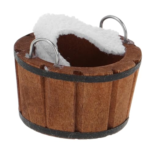 BESPORTBLE Maßstab mit Holz Badewanne und Zubehör Interaktives Badespielzeug für Kleine Häuser Realistisches Miniaturmöbel für Puppenhaus Dekoration von BESPORTBLE