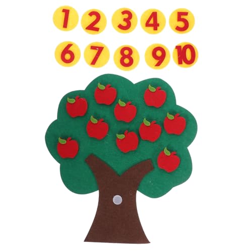 BESPORTBLE Mathe Äpfel Lernspielzeug Filz Baum Zahlen Zählen Rechnen DIY Filz Ornament Lernspiel für Vorschule und Kindergarten von BESPORTBLE