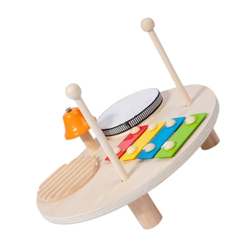 BESPORTBLE Mehrfunktionales Holz Xylophon und Schlagzeug für Kleinkinder Pädagogisches Musikspielzeug Robustes Instrument für Musikalische Früherziehung und Kinderpartys von BESPORTBLE