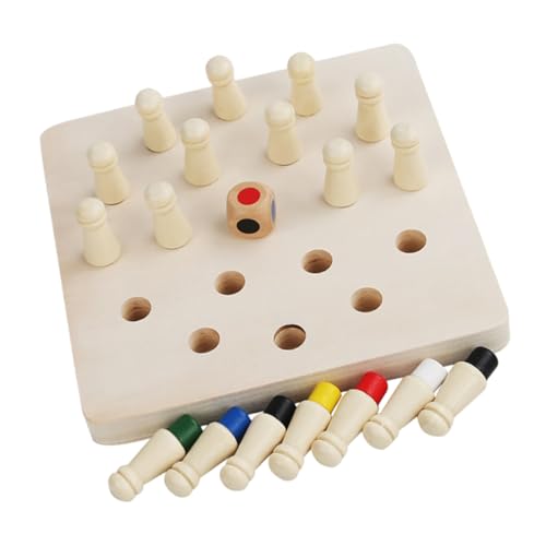 BESPORTBLE Memory Schachspiel Lernspielzeug aus Holz Kognitives Konzentrationstraining Farbige Memory Spielsteine Pädagogisches Brettspiel für Familie Fördert Gedächtnis und Logisches von BESPORTBLE