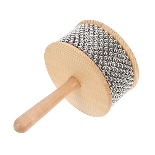 BESPORTBLE Metall Percussion Cabasa Handinstrument Holzgriff Musikalisches Lernspielzeug für Jungen Mädchen Sensorisches Rhythmusinstrument von BESPORTBLE