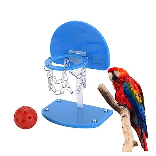 BESPORTBLE Mini Basketball Set für Papageien Lernspielzeug und Vogelspielzeug Blau Interaktives Basketball Geschicklichkeit und Freude für Vögel von BESPORTBLE