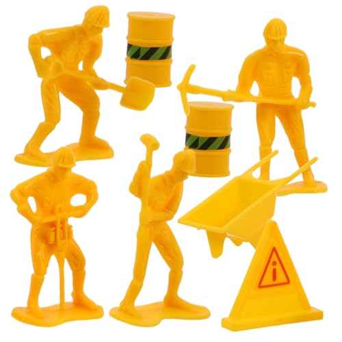 BESPORTBLE Mini Bauarbeiter Figuren für Kuchen Dekoration Realistische Baustellen Requisiten für Geburtstagsfeiern für Jungen und Kreative Diy Projekte von BESPORTBLE