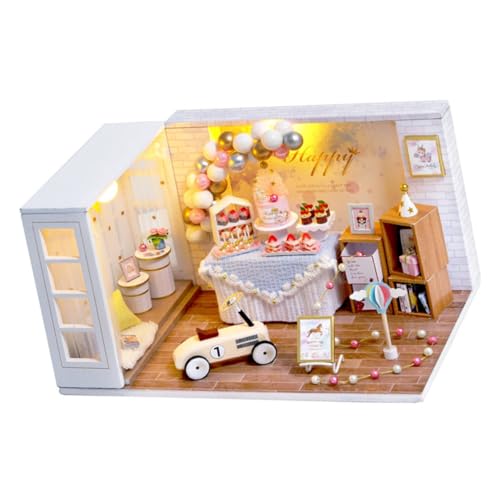 BESPORTBLE Mini DIY Holzhaus Bausatz Handgefertigtes Miniaturmodell zum Zusammenbauen Pädagogisches Bastelset für Fördert Feinmotorik und Eltern Interaktion Dekoratives von BESPORTBLE