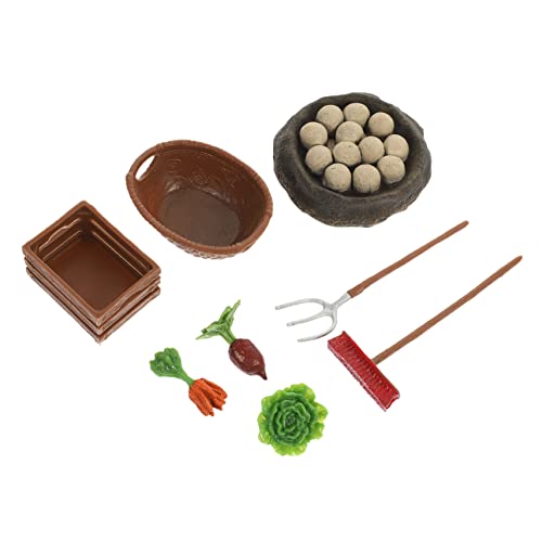 BESPORTBLE Mini Farmdekor mit Realistischen Landwirtschaftlichen Werkzeugen und Gemüsefiguren Langlebige Plastikmodelle Detailgetreue Dinosaurier Eier Kindgerechtes und Dekorative Bauernhof von BESPORTBLE