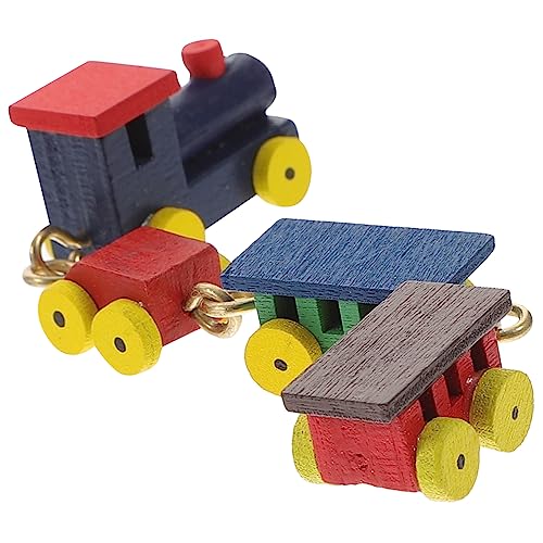 BESPORTBLE Mini Holz Zug Modell für Puppenhaus Glatte Kanten Langlebig Detailreiche Miniatur Eisenbahn Dekoration Lebendige Gestaltung Geeignet Puppenhaus Zubehör von BESPORTBLE