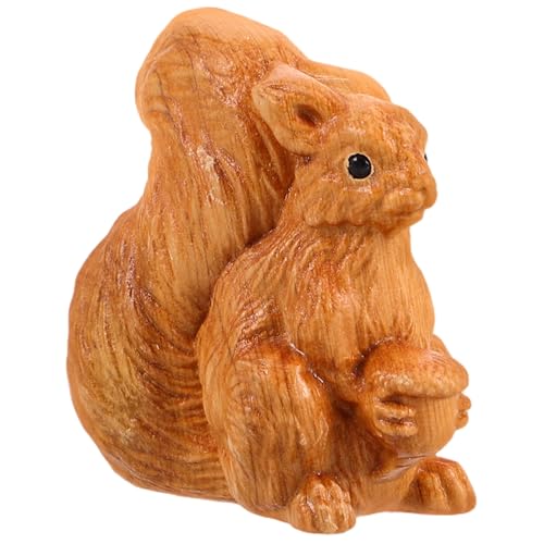 BESPORTBLE Mini Holzfigur Eichhörnchen Handgefertigtes Dekoornament für Zuhause Kreatives Waldtier als für Stilvolle Holzskulptur für von BESPORTBLE