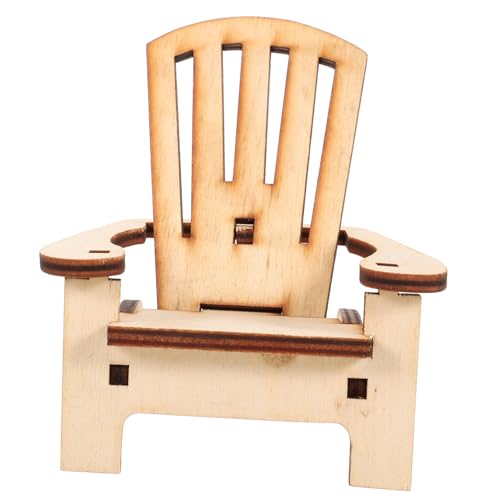 BESPORTBLE Mini Holzstuhl Modell Handgefertigte Miniatur Deko Realistischer Puppenhaus Stuhl Kleines Holz Möbelstück für Wohnzimmer Schlafzimmer Kinderzimmer Detailreich und Vielseitig von BESPORTBLE