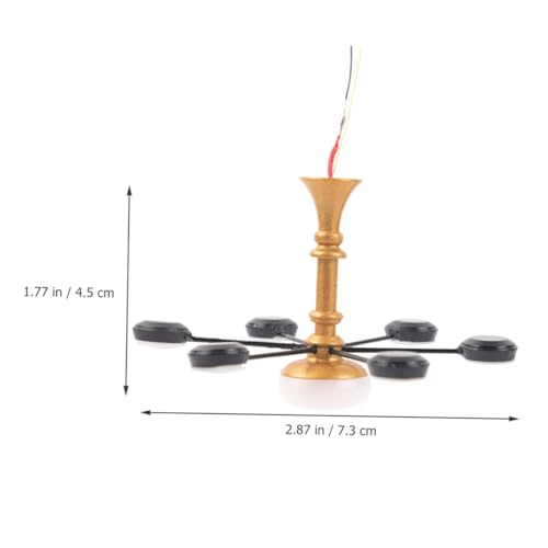 BESPORTBLE Mini Kronleuchter Miniatur Deckenleuchte Warmweiß Miniaturbeleuchtung für Puppenhaus Modellbeleuchtung Miniatur Dekoration Wohnzimmer Sandkasten Zubehör von BESPORTBLE