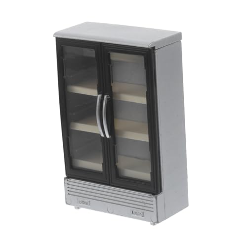 BESPORTBLE Mini Kühlschrank Modell Puppenhaus Miniatur Kühlschrank für Basteln Miniatur Küchendekoration Doppel Tür Acryl Kunststoff Langlebig für Mini Haus Zubehör von BESPORTBLE