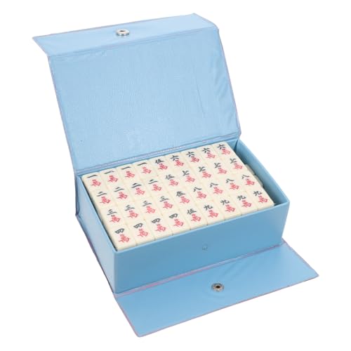 BESPORTBLE Mini Mahjong Spielset Kleine Fliesen Portabel mit Aufbewahrungsbox Chinesisches Mahjong Spiel für Familie Party und Reisen Robustes Freizeitspiel mit Komplettem Zubehör von BESPORTBLE
