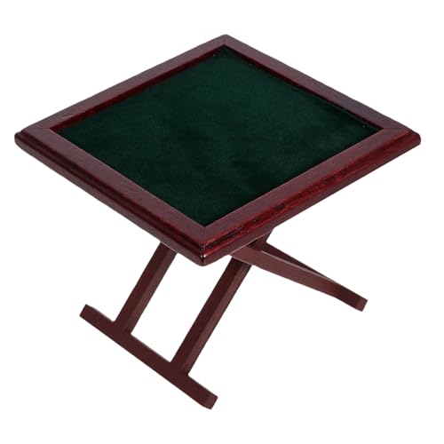 BESPORTBLE Mini-Mahjong-Tisch Puppenhaus Küchenmöbel Puppenhausspielzubehör Miniatur-spieltisch Puppentisch Puppenhausminiaturen Miniatur-tischmöbel Puppenhaus Schreibtisch Hölzern von BESPORTBLE