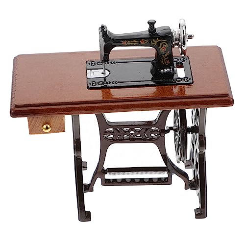 BESPORTBLE Mini Nähmaschine Für Puppenhaus Retro Zubehör Für DIY Projekte Deko Figur Für Miniaturszenen von BESPORTBLE