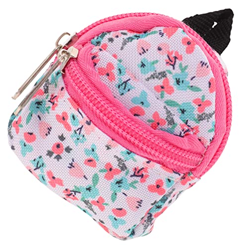 BESPORTBLE Mini Puppen Rucksack Dekorativer Rucksack Für Puppen Polyester Mini Schulranzen Mit Blumenmuster Als Schulbag Ornament Oder Puppenkostümverzierung von BESPORTBLE