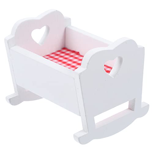 BESPORTBLE Mini Puppenbett Dekoratives Babybett Für Puppenhaus Realistisches Möbelstück Für Puppenhaus Perfektes Zubehör Für Puppenhaus Dekoration von BESPORTBLE