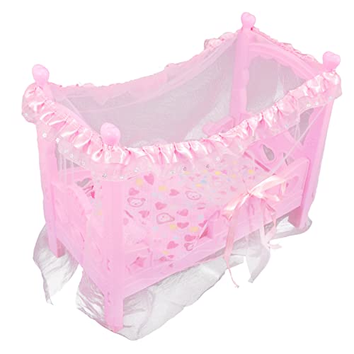 BESPORTBLE Mini Puppenbett für Mädchen Rosa Prinzessinnenbett für Puppenhaus Kreativität und Fantasie für Kinderzimmerdekoration von BESPORTBLE