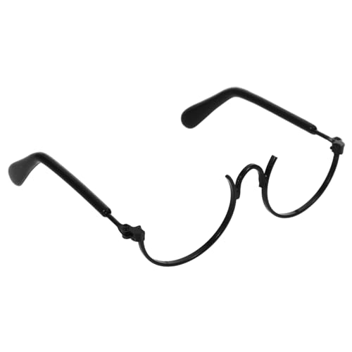 BESPORTBLE Mini Puppenbrille Metallrahmen Halbrand Retro Eyewear für Kleine Puppen Halbdurchsichtige Langlebige Metallkonstruktion Vielseitig Kompatibel Modisches Accessoire von BESPORTBLE