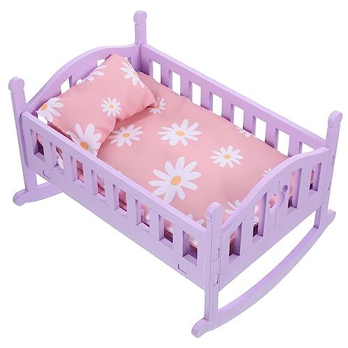BESPORTBLE Mini Puppenhaus Schlafbett aus Miniatur Puppenbett Zubehör Leicht und Robust Geeignet für Puppenhaus Dekoration und Spiel Teiliges Platzsparend und Langlebig von BESPORTBLE