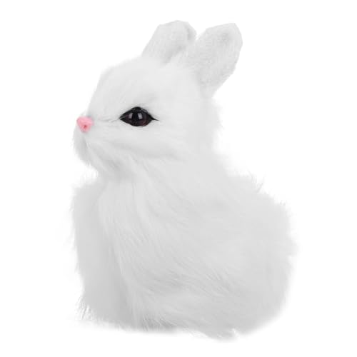 BESPORTBLE Mini Realistisches Plüschkaninchen Modell für Unterricht Furry Rabbit Figur für Schulprojekte Kinderspielzeug und Tischdekoration Geeignet für Lehrer und Schüler von BESPORTBLE