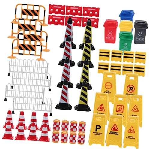 BESPORTBLE Mini Verkehrsschilder Set Teiliges Lernspielzeug für Sichere Plastiksimulation von Straßenschildern für Kindergarten und Zuhause Vielseitig Einsetzbar zur Verkehrserziehung von BESPORTBLE