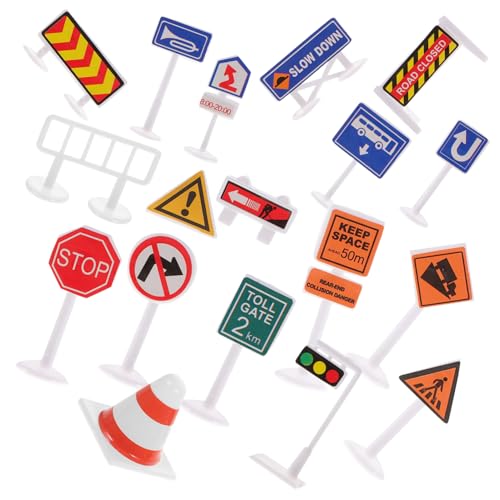 BESPORTBLE Mini Verkehrszeichen für Pädagogisches zur Verkehrserziehung mit Straßensperren und Verkehrsschildern für Imaginative Rollenspiele von BESPORTBLE