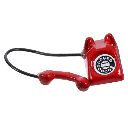BESPORTBLE Mini Vintage Telefonmodell Für Puppenhaus Kleines Spielzeugtelefon Lustige Gartendekoration Perfektes Zubehör Für Miniaturwelten Und Puppenhaus Dekoration von BESPORTBLE