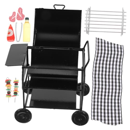 BESPORTBLE Miniatur BBQ Grill für Puppenhaus Realistisches Grillzubehör aus Stabilem Material für Kreatives und Dekoration Miniaturküchen von BESPORTBLE