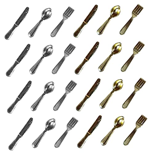 BESPORTBLE Miniatur Besteck Set Kompaktes Puppenhaus Zubehör Teilig Messer Gabeln Löffel Gold Silber und Dekoration BESPORTBLE Miniatur Besteck Set Kompaktes Puppenhaus Zubehör Teilig Messer Gabeln Löffel Gold Silber und Dekoration von BESPORTBLE