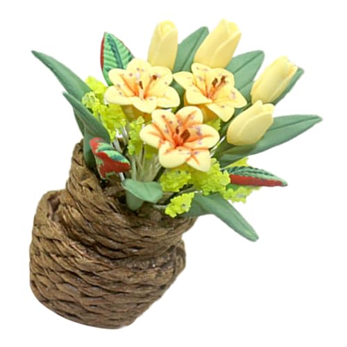 BESPORTBLE Miniatur Bonsai Pflanze Puppenhaus Zubehör Mini Dekoration Micro Landscape Tiny Flower Modell für Mini Garten und Puppenhaus Tischdeko von BESPORTBLE