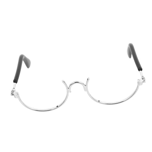 BESPORTBLE Miniatur Brillenrahmen für Puppen Halber Metalldraht Rand Silberne Miniatur Brille Puppenzubehör für Vielseitiges Puppenhaus Dekor und Originelles Rollenspiel von BESPORTBLE
