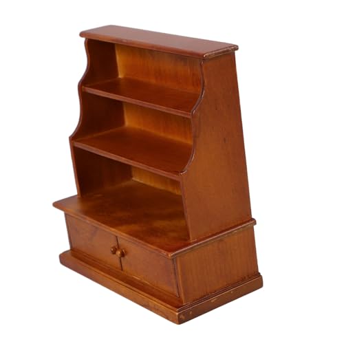 BESPORTBLE Miniatur Bücherregal aus Holz Puppenhaus Möbel Mini Regal für Wohnzimmer Puppenmöbel Zubehör Kleine Aufbewahrung Deko für DIY Puppenhaus Szenen von BESPORTBLE