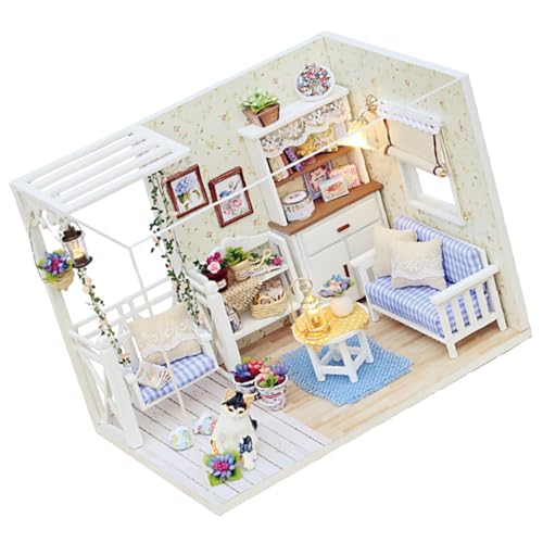 BESPORTBLE Miniatur DIY Haus Bastelset Kreatives Kleines Holzhaus Modell Sicheres Puppenhaus für Fördert Fantasie und Familienzeit Dekoratives Mini Apartment Modell von BESPORTBLE