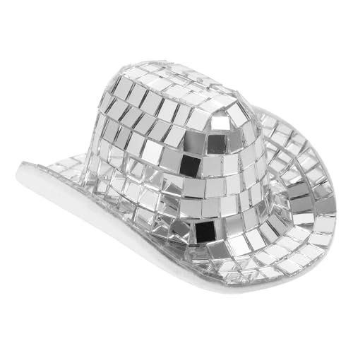 BESPORTBLE Miniatur Disco Cowboyhut Silber DIY Mini Hut Partydekoration Puppen Zubehör Festliche Mini Hüte für Bühne und Kostüm von BESPORTBLE