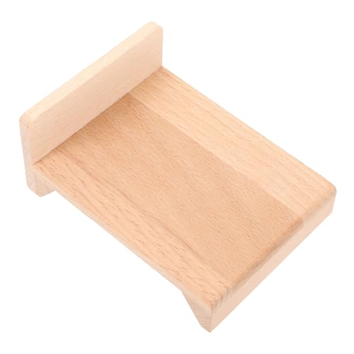 BESPORTBLE Miniatur Doppelbett Puppenhaus Möbel Miniaturbett Dekoration für Kinderzimmer Puppenhaus Zubehör Ornamente für Mädchen von BESPORTBLE