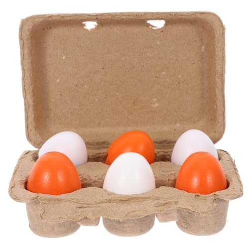 BESPORTBLE Miniatur Eier mit Karton Realistische Spiel Eier für Kinderküche Detailreiche Food Props für DIY Dekoration Geeignet für Puppenhaus und Rollenspiele von BESPORTBLE